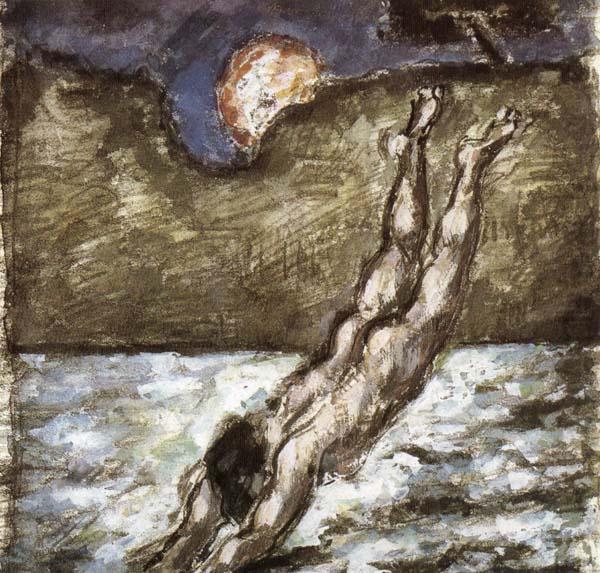 Femme piquant une tete dans i eau, Paul Cezanne